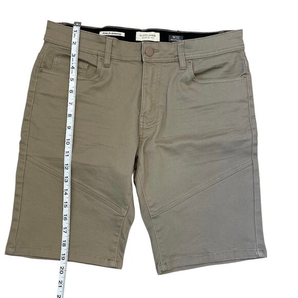 Scott James Shorts Mens 32W Khaki Tan Slim Fit Stretch Cotton Blend - Picture 4 of 10